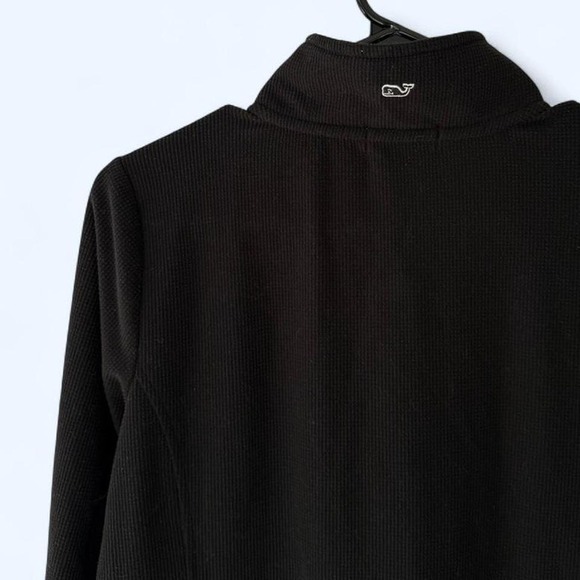 Vineyard Vines Mens Black Quarter Zip Fleece Pullover Shirt Size Small - Picture 4 of 4